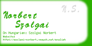 norbert szolgai business card